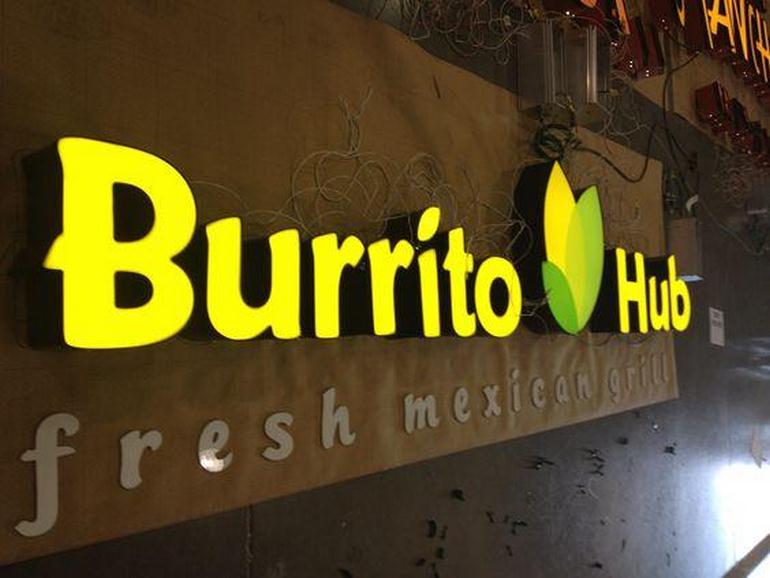 Biển chữ sáng đèn Burrito Hub